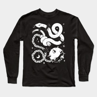 Snake Mace - Black Long Sleeve T-Shirt